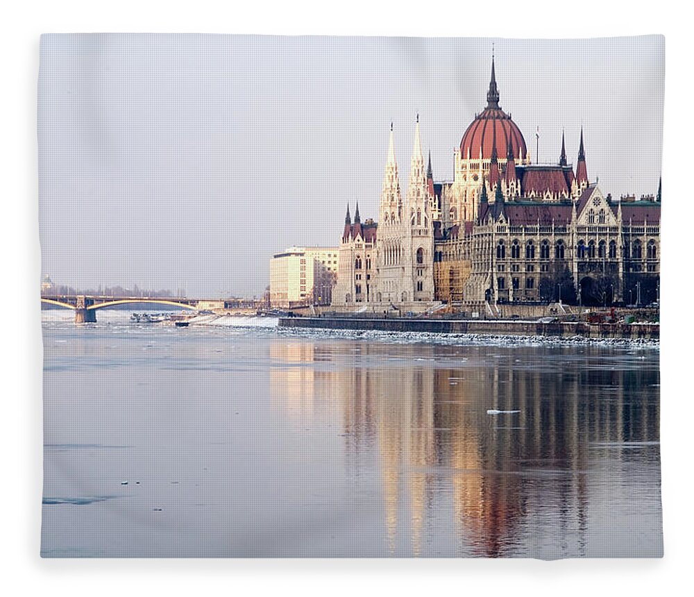 Europe Fleece Blanket featuring the photograph Budapest Parliament by Jgille