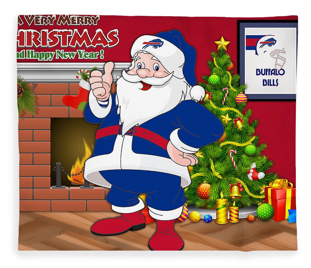 Buffalo Bills Santa Claus 2 Fleece Blanket by Joe Hamilton - Pixels