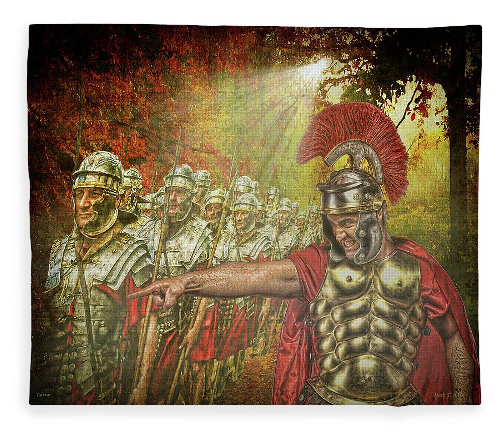 Caesar Fleece Blanket featuring the digital art Caesar by Mark Allen
