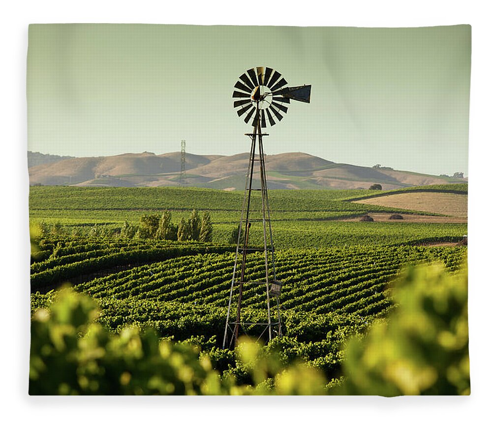 Sonoma County Fleece Blanket featuring the photograph California Wine Country by Halbergman