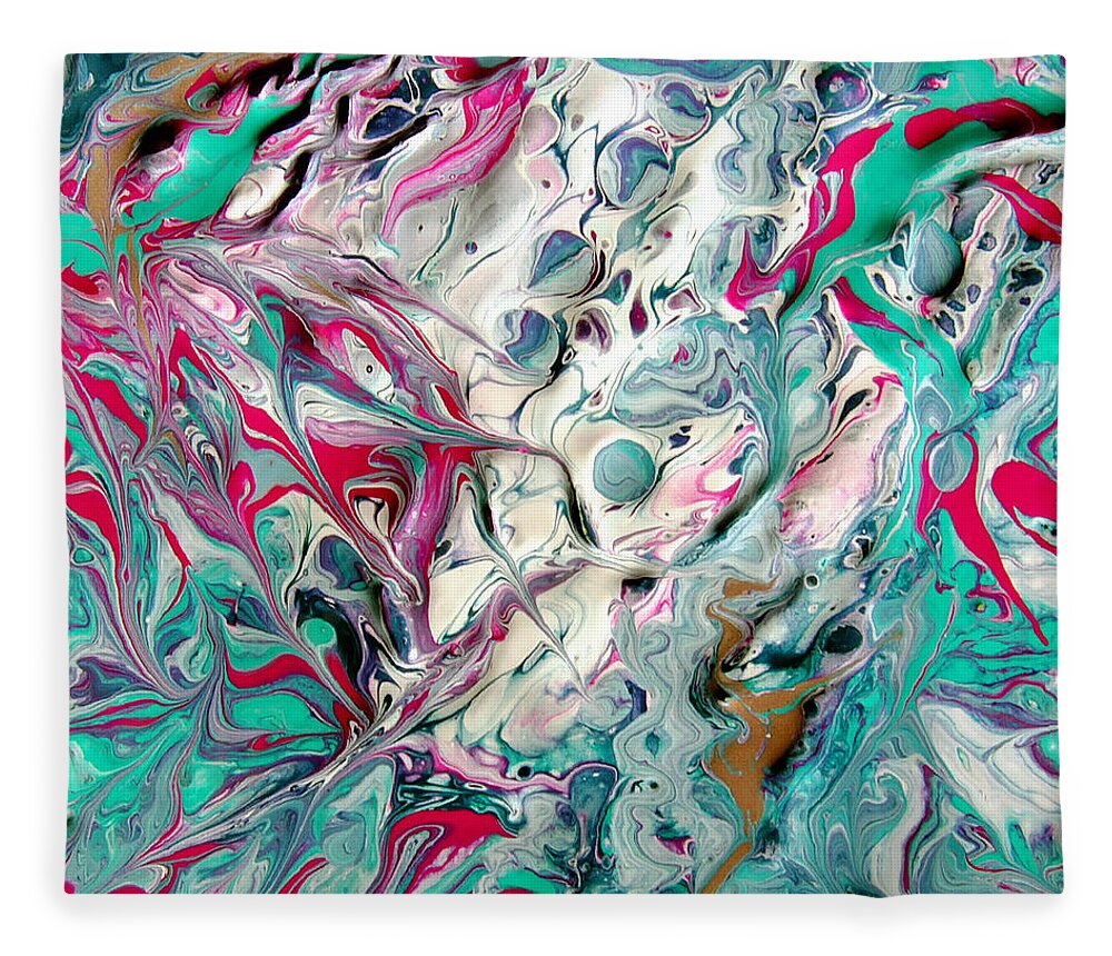 Synapse Fleece Blanket featuring the painting Happy Synapse by Vallee Johnson
