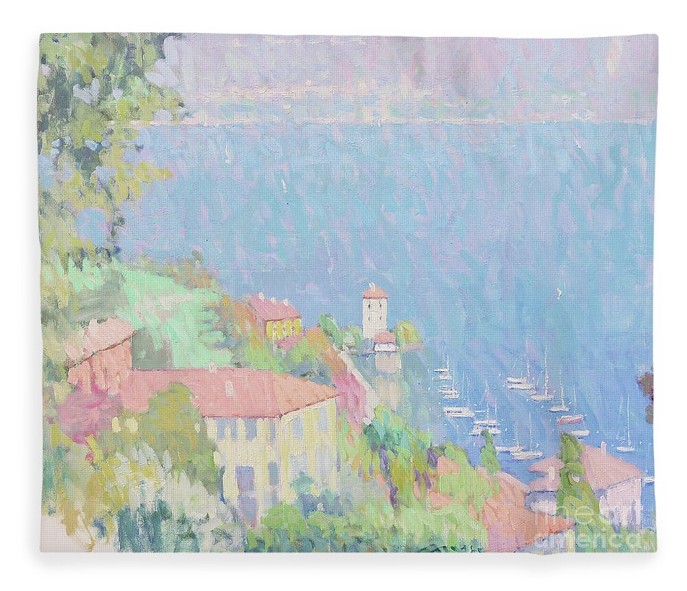 Fresia Fleece Blanket featuring the painting Carried Away by Jerry Fresia