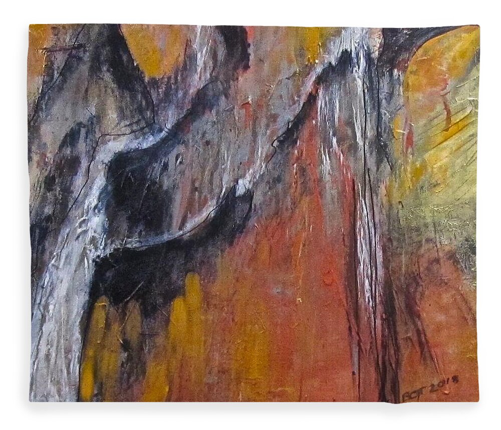 Metallic Fleece Blanket featuring the painting Cascades by Barbara O'Toole