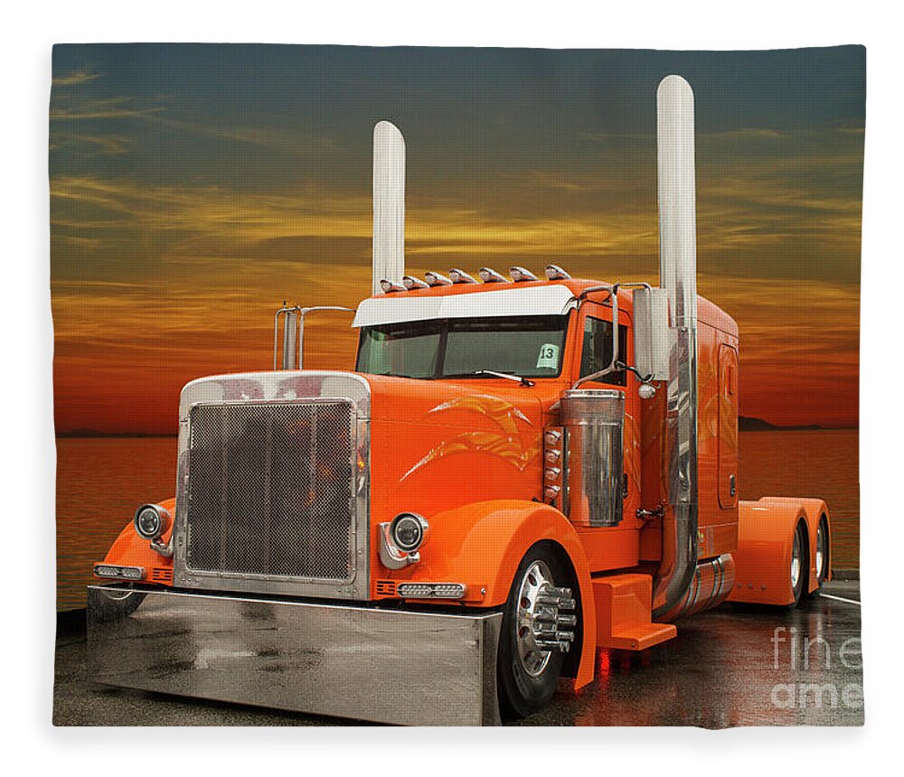 Big Rigs Fleece Blanket featuring the photograph Catr8437-19 by Randy Harris