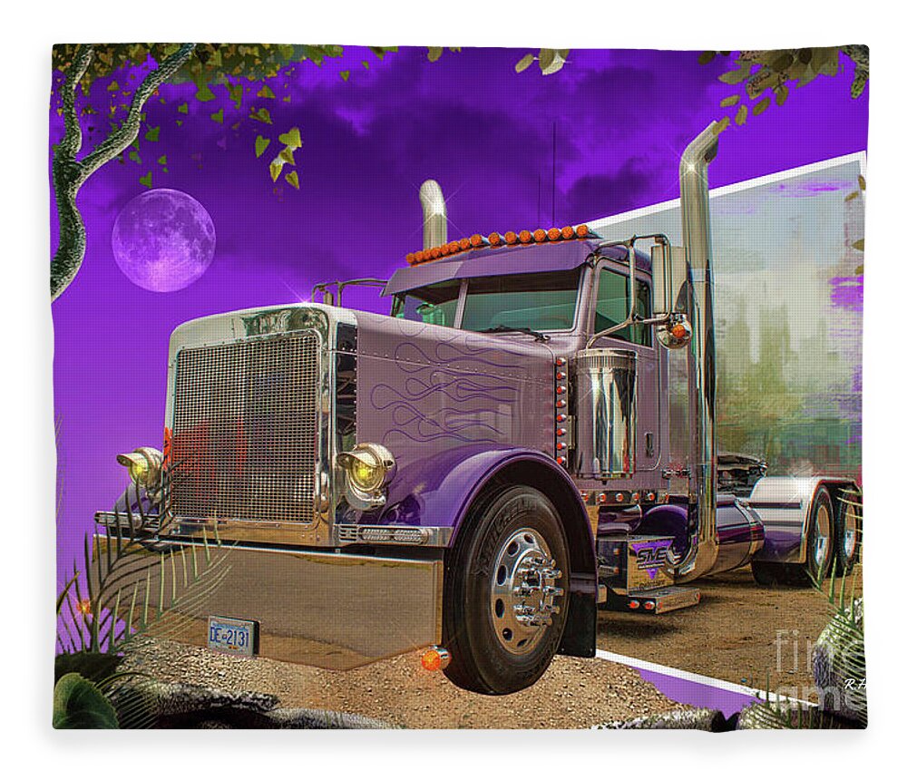 Big Rigs Fleece Blanket featuring the photograph Catr9303a-19 by Randy Harris
