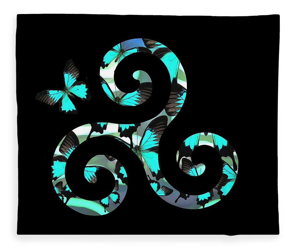Celtic Spiral Fleece Blanket featuring the digital art Celtic Spiral 3 by Joan Stratton