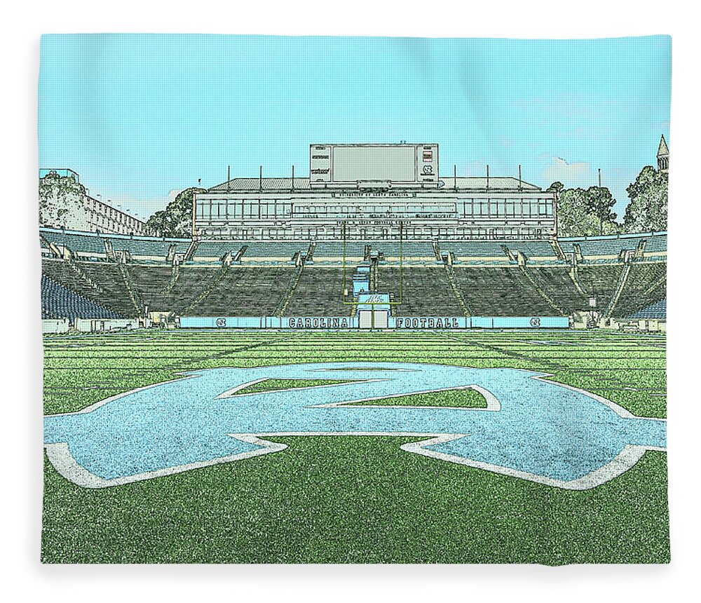 Kenan Memorial Stadium Fleece Blanket featuring the photograph Centerfield by Minnie Gallman