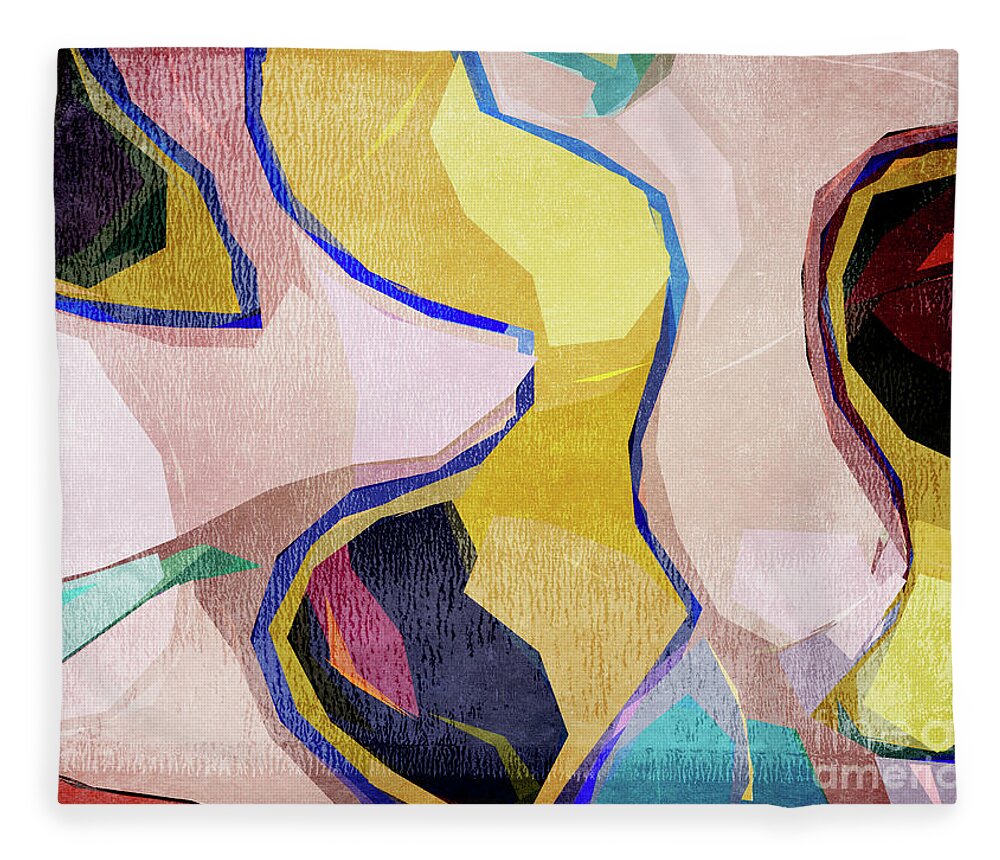 Chaos Fleece Blanket featuring the digital art Chaotic Abstract Shapes by Phil Perkins