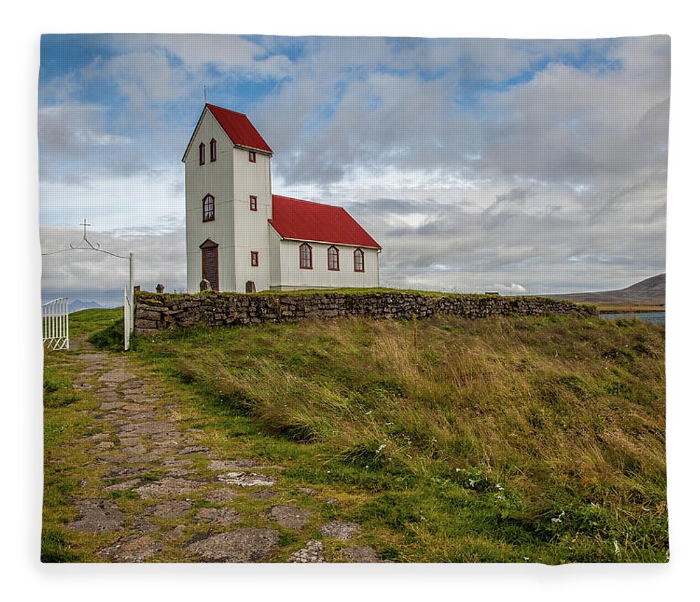 Church Fleece Blanket featuring the photograph Chapel of Iceland by David Letts