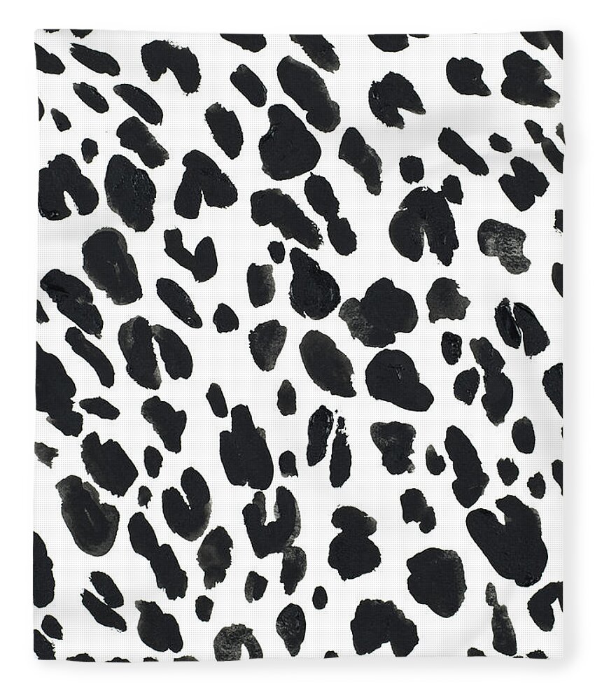 Cheetah Fleece Blanket featuring the mixed media Cheetah Pattern II by Lanie Loreth