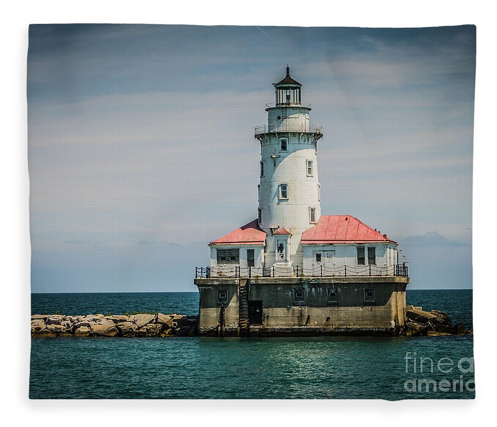 Lighthouse Fleece Blanket featuring the photograph Chicago Harbor Lighthouse by Scott and Dixie Wiley