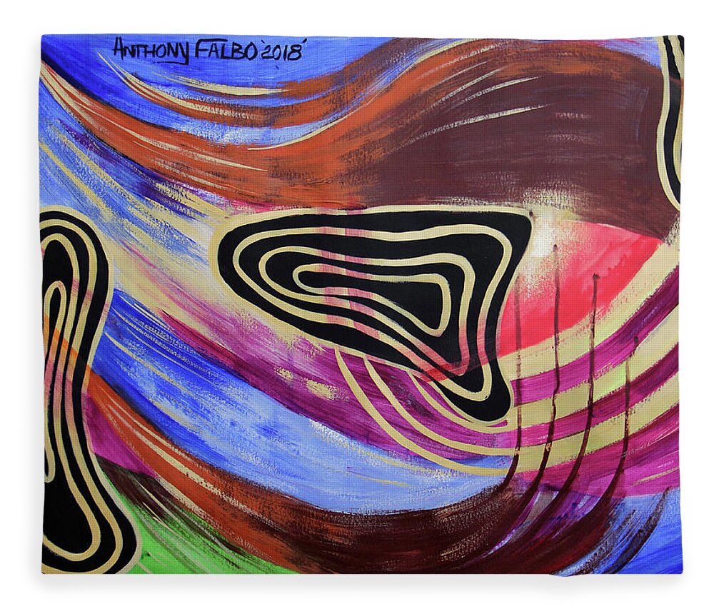 Abstract Fleece Blanket featuring the painting Children Of God Philippians 2-15 by Anthony Falbo