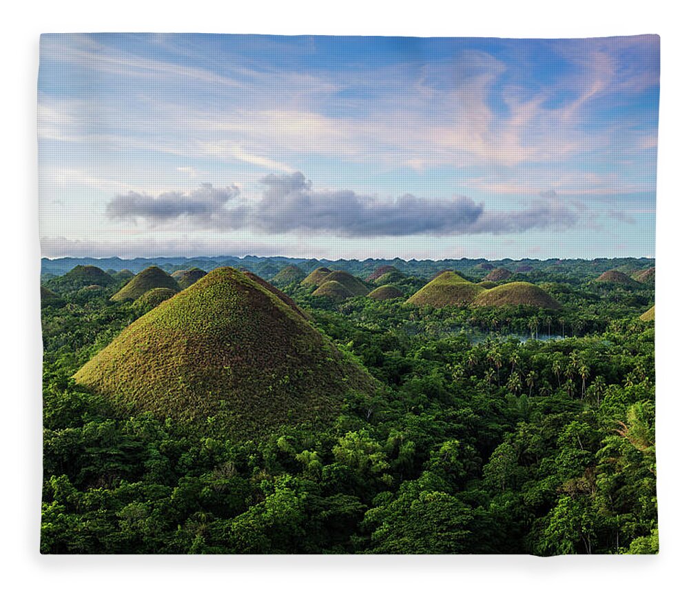 Scenics Fleece Blanket featuring the photograph Chocolate Hills, Bohol, Philippines by John Harper