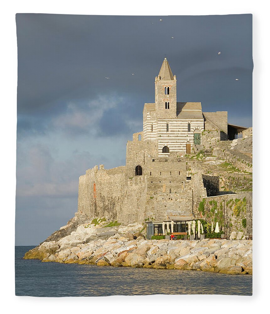 Tranquility Fleece Blanket featuring the photograph Church Of San Pietro, Porto Venere by David C Tomlinson