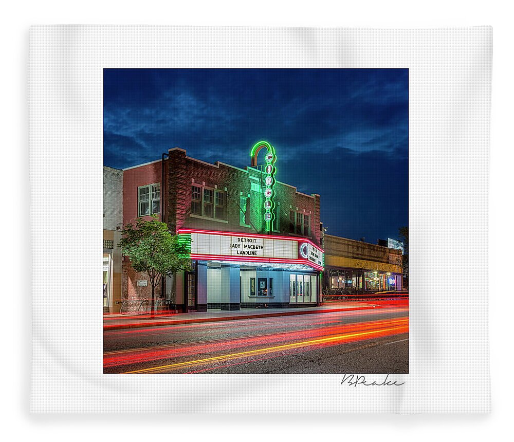 Tulsa Fleece Blanket featuring the photograph Circle Cinema Movie Theater Tulsa Oklahoma by Bert Peake