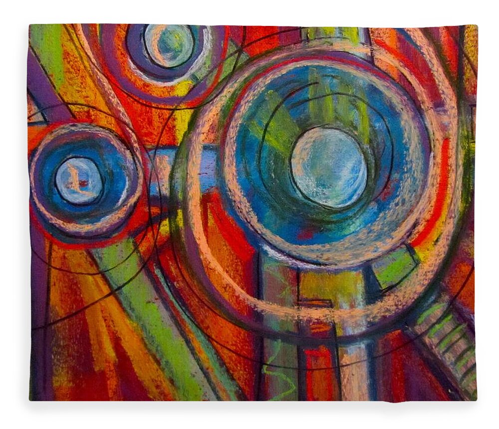 Abstract Fleece Blanket featuring the pastel Circles in pastel by Barbara O'Toole