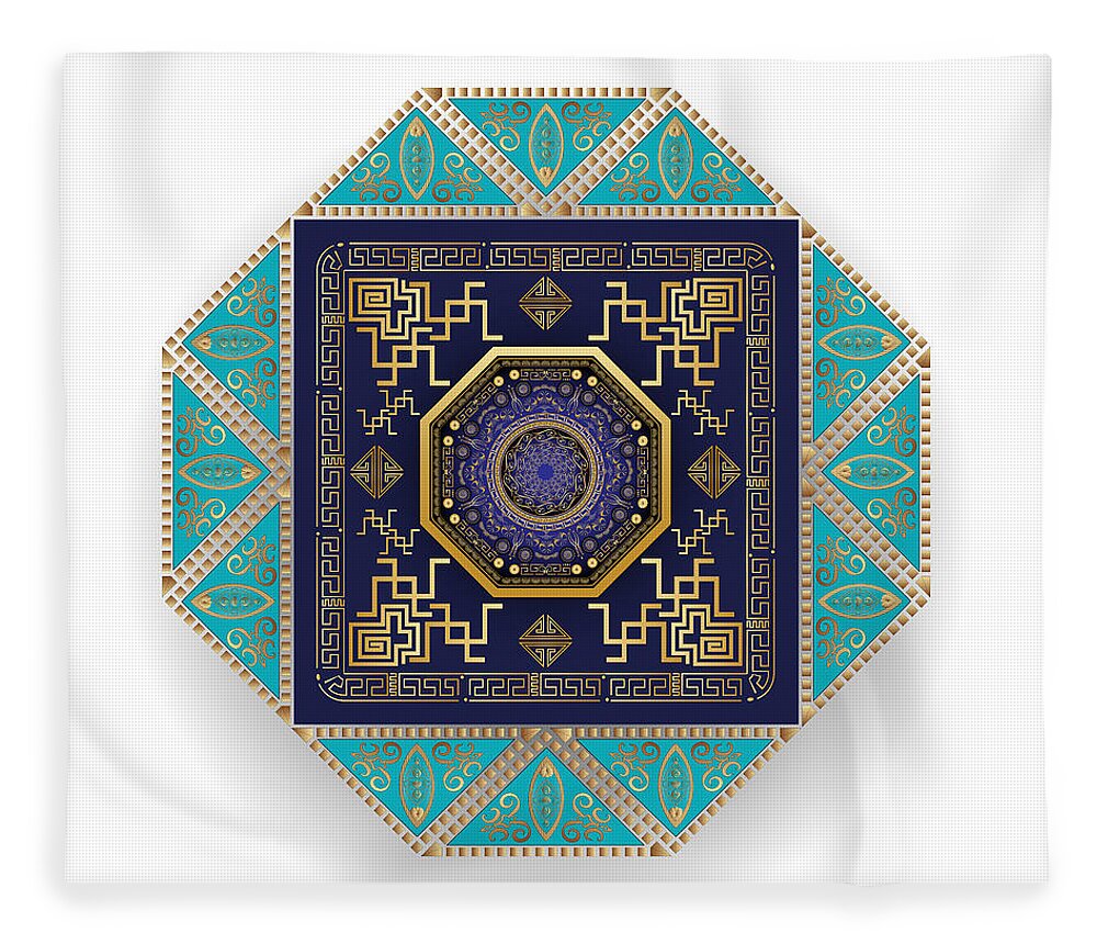 Mandala Fleece Blanket featuring the digital art Circumplexical No 3556 by Alan Bennington