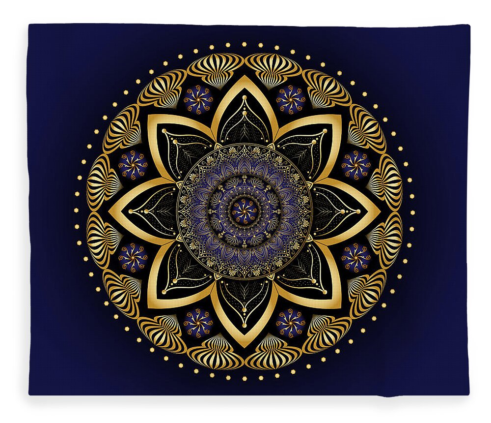 Mandala Fleece Blanket featuring the digital art Circumplexical No 3991 by Alan Bennington