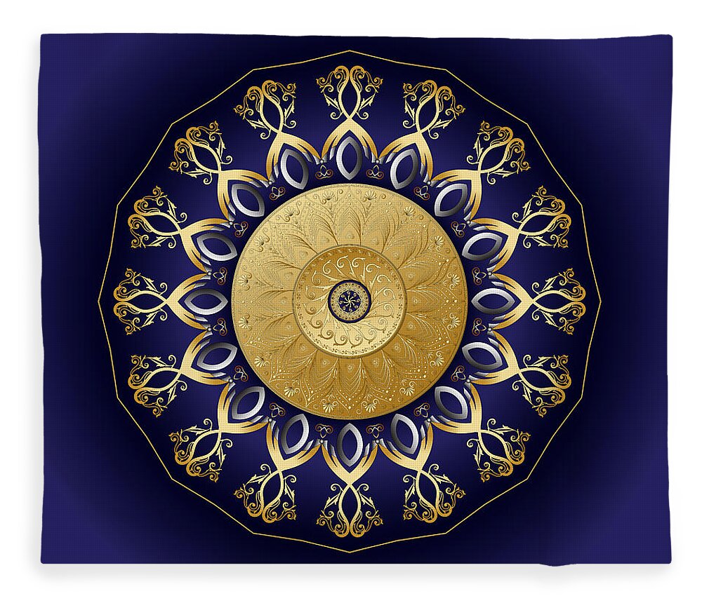 Mandala Fleece Blanket featuring the digital art Circumplexical No 4024 by Alan Bennington