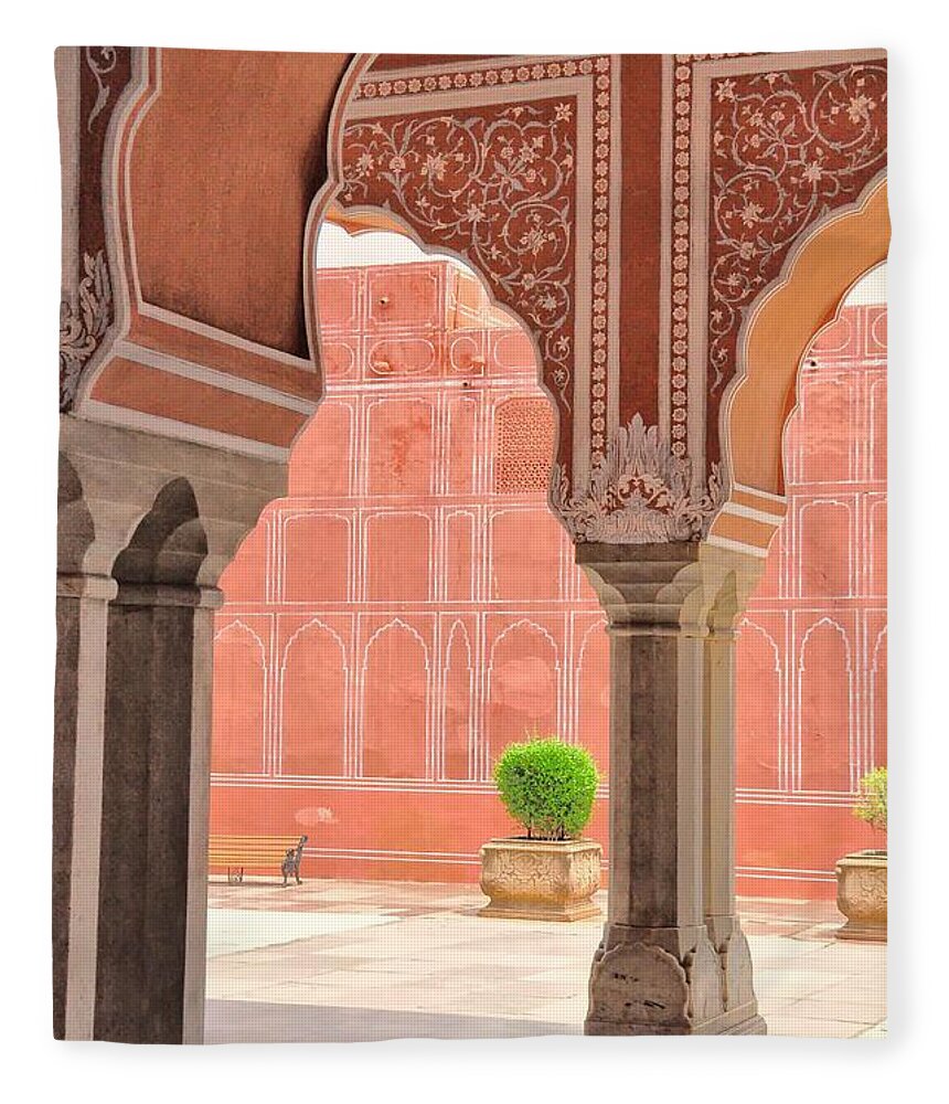 Tranquility Fleece Blanket featuring the photograph City Palace, Jaipur by Rod /