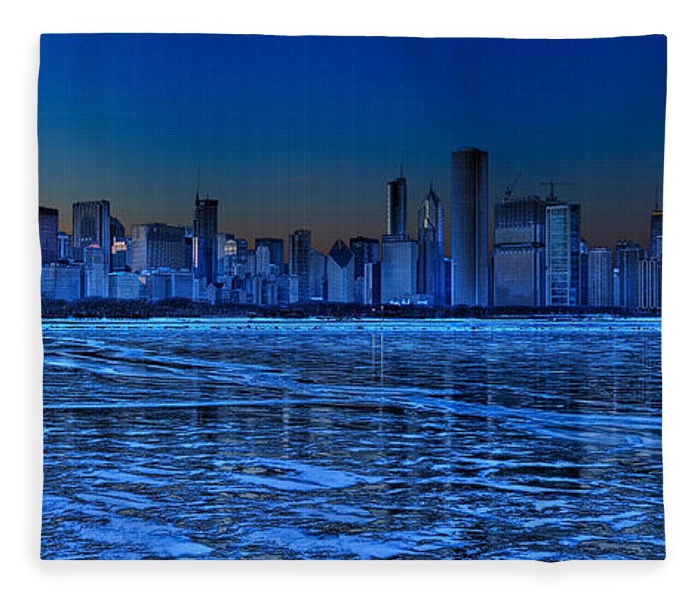 Lake Michigan Fleece Blanket featuring the photograph Cityscape by Justin W. Kern