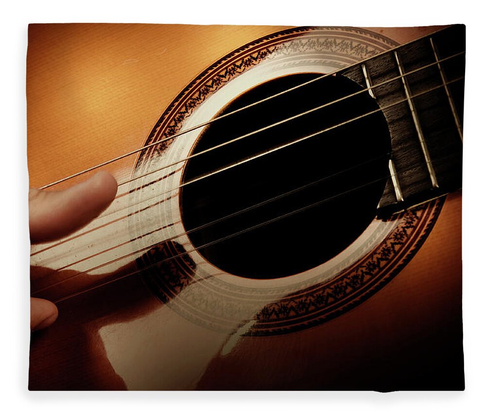 Guitarist Fleece Blanket featuring the photograph Classical Guitar by Bns124