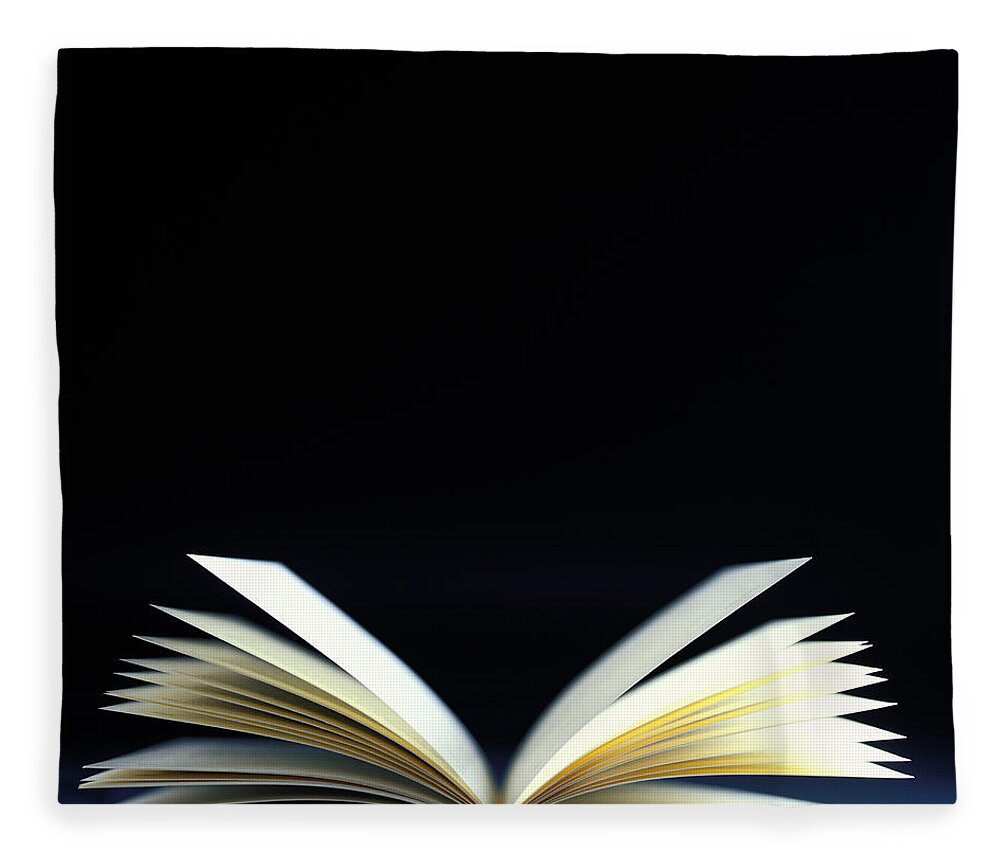 Education Fleece Blanket featuring the photograph Close-up Of An Open Book With Pages by Stockbyte