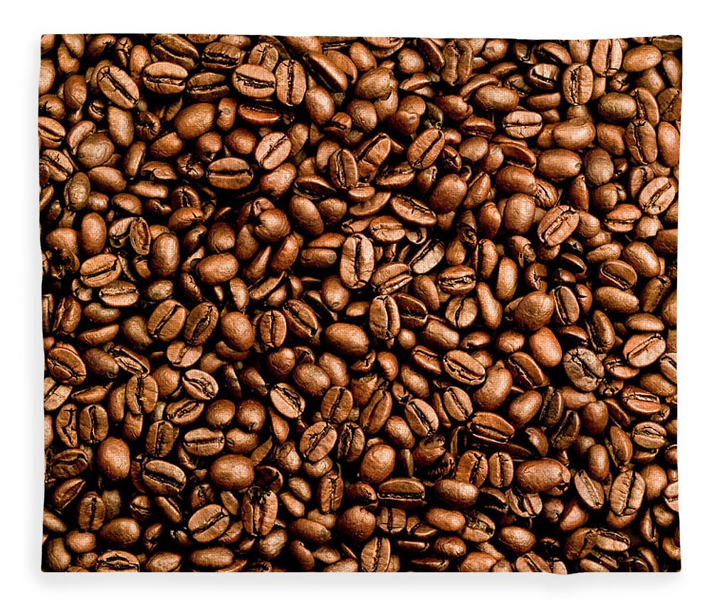 Large Group Of Objects Fleece Blanket featuring the photograph Close Up Of Medium Roasted Coffee Beans by Lucidio Studio, Inc.