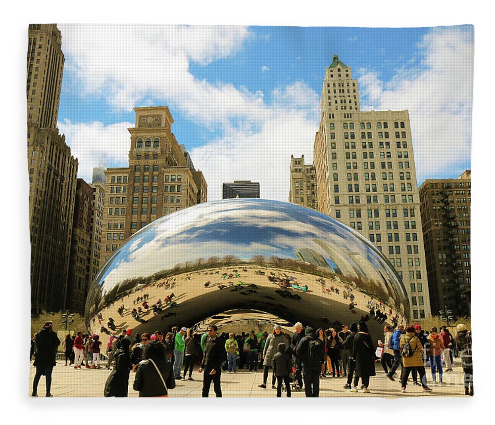 Cloud Gate Fleece Blanket featuring the photograph Cloud Gate Chicago by Veronica Batterson