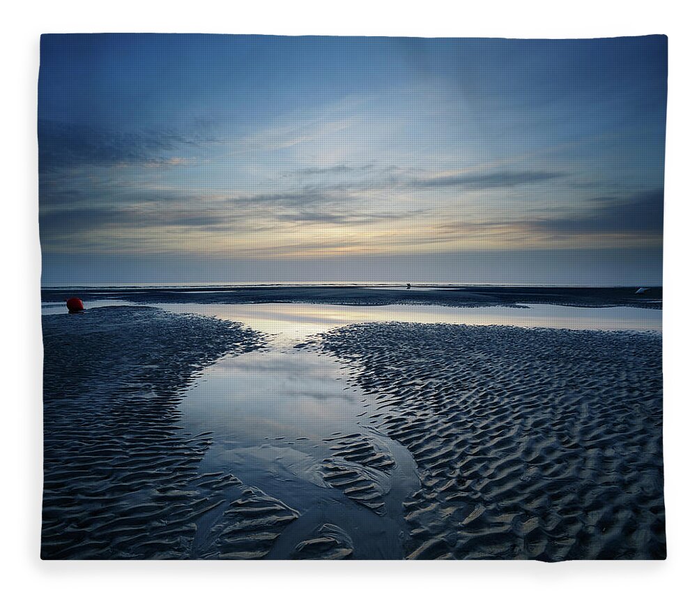 Water's Edge Fleece Blanket featuring the photograph Coastal Sunset by Avtg