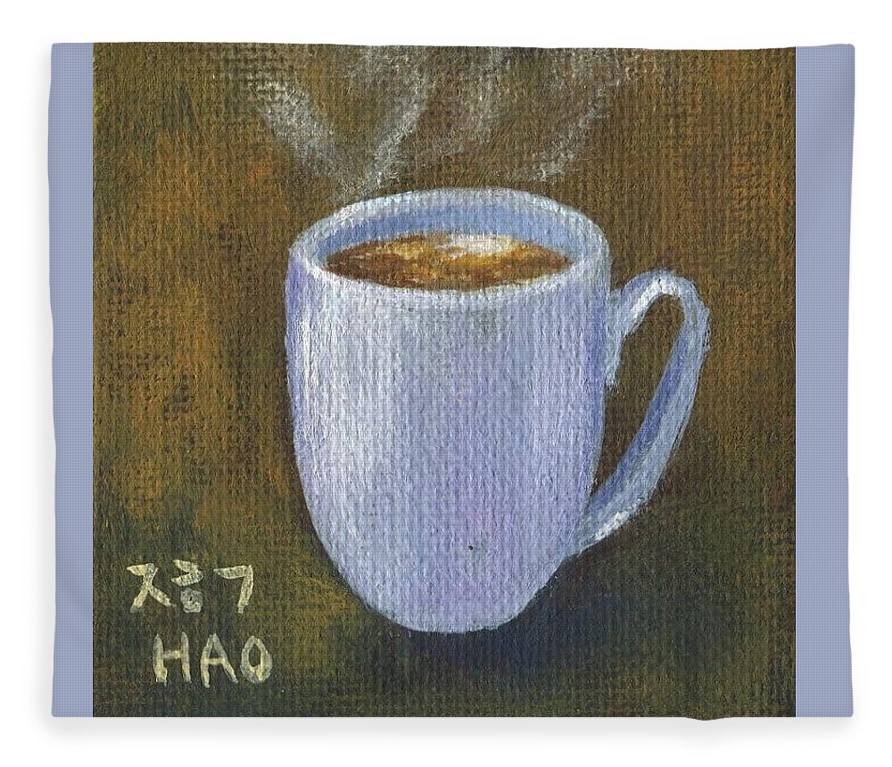 Coffee Painting Fleece Blanket featuring the painting Coffee 1 by Helian Cornwell
