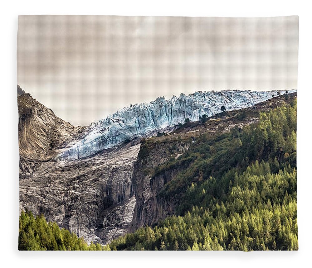 Glacier Fleece Blanket featuring the photograph Cold Heart of the Mountain by Pavel Melnikov