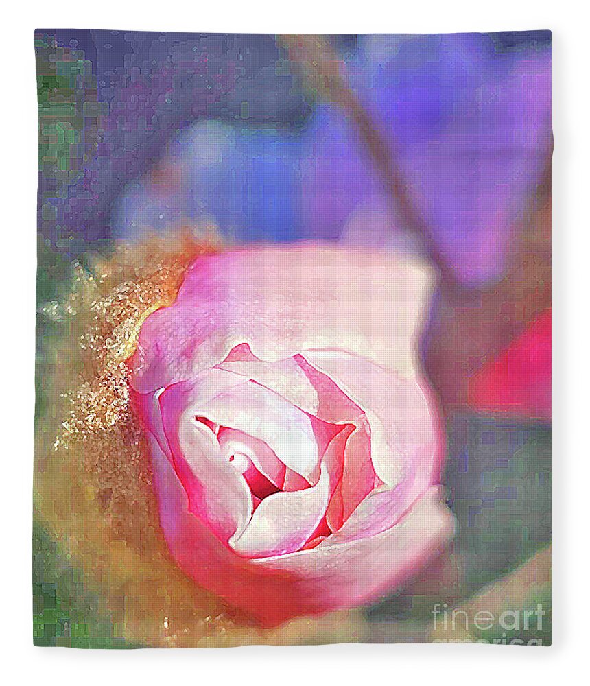 Pink Fleece Blanket featuring the digital art Collect Beautiful Moments by Tracey Lee Cassin