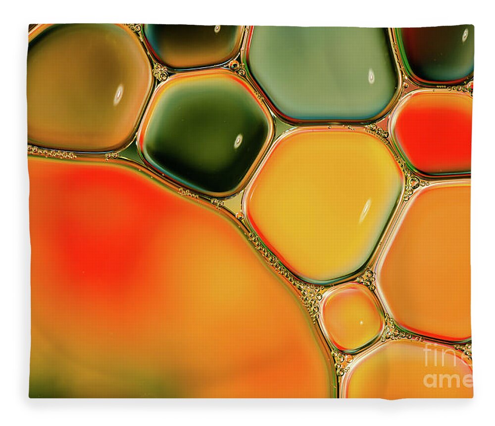 Oil Painting Fleece Blanket featuring the photograph Colorful Abstraction Shot Of Oil And by Laurens Kaldeway