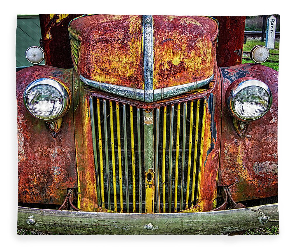 Ford Truck Fleece Blanket featuring the photograph Colorful Ford by Dale R Carlson