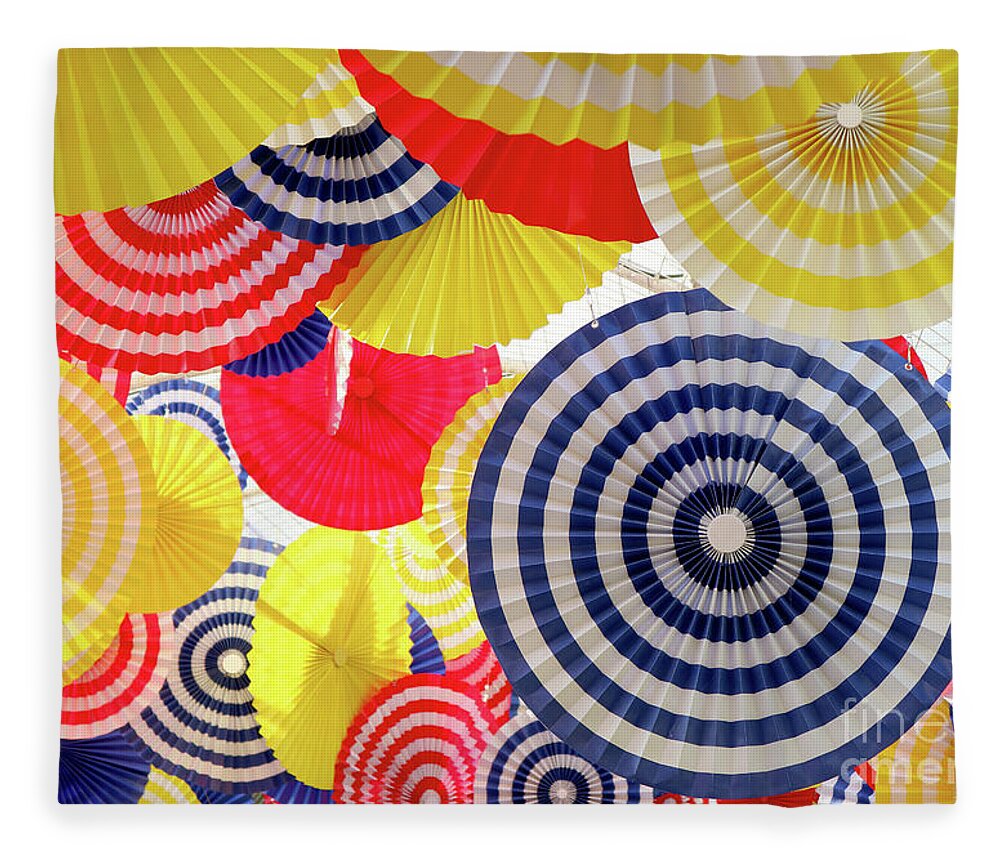 Art Fleece Blanket featuring the photograph Colorful Pleated Paper Decoration For by Lovelypeace