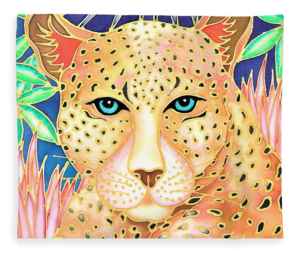 Tropics Fleece Blanket featuring the painting Colorful tropics 15 by Hisayo OHTA