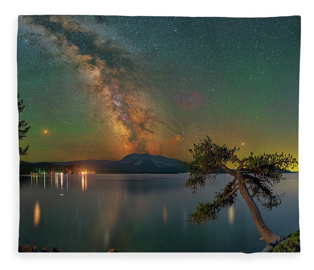 Astronomy Fleece Blanket featuring the photograph Colors of a Summer Night by Ralf Rohner