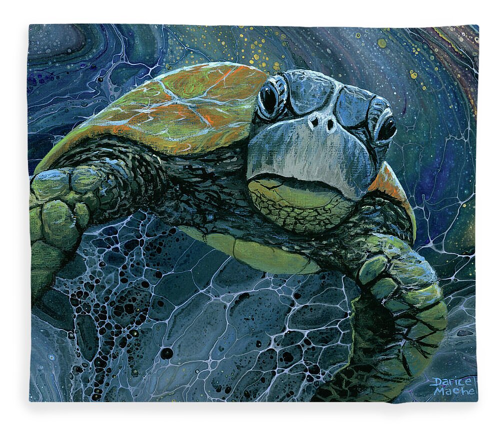 Sea Fleece Blanket featuring the painting Coming At Cha by Darice Machel McGuire