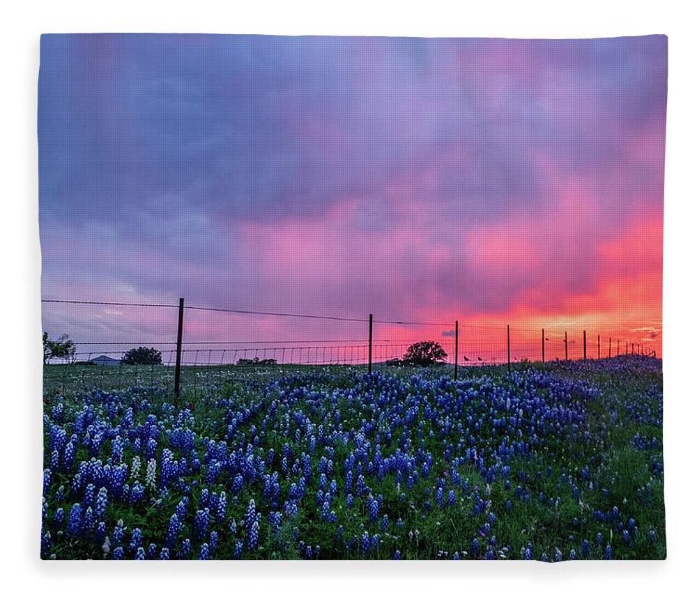 Texas Wildflowers Fleece Blanket featuring the photograph Coming Storm II by Johnny Boyd