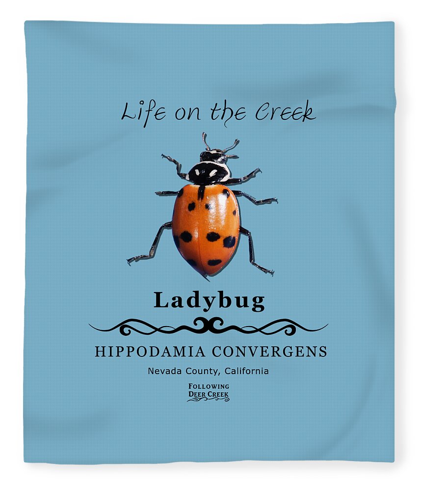 Bug Fleece Blanket featuring the digital art Convergens Ladybug by Lisa Redfern