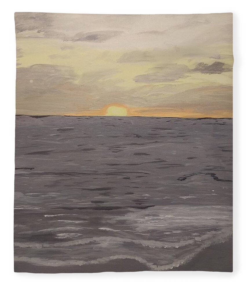 Water Fleece Blanket featuring the painting Cool Waters by April Clay
