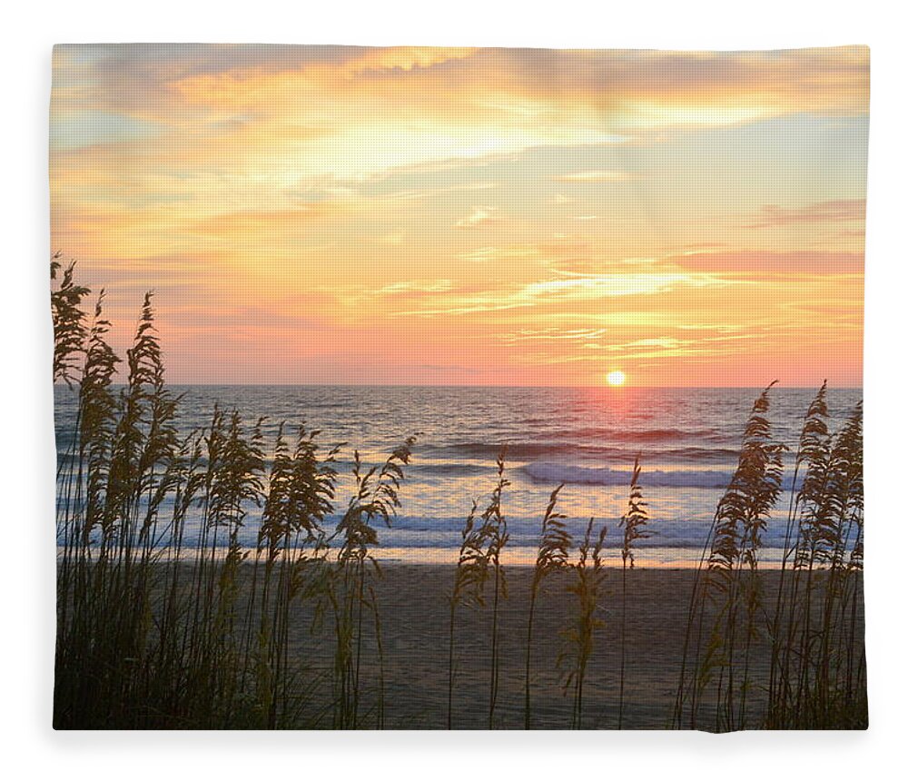 Obx Sunrise Fleece Blanket featuring the photograph Coquina Beach 7/28/19 by Barbara Ann Bell