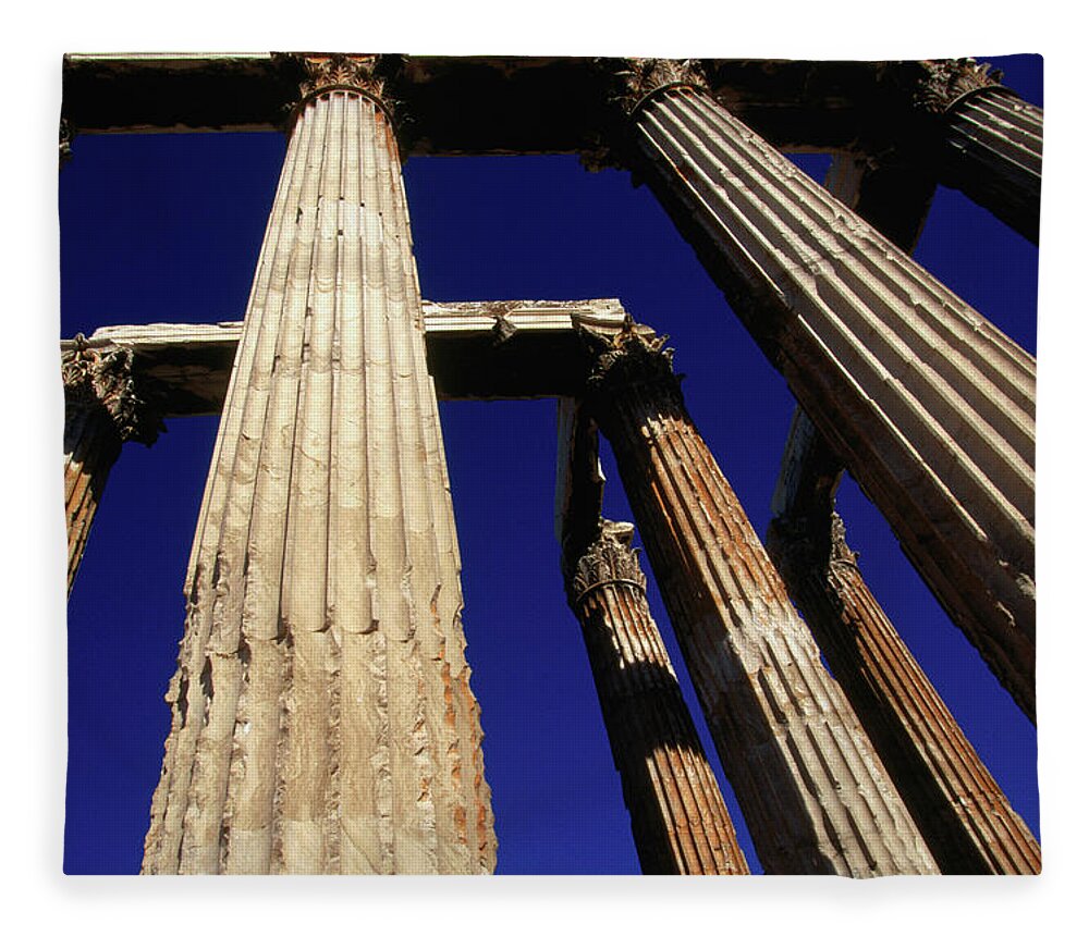 Greek Culture Fleece Blanket featuring the photograph Corinthian Columns Of The Temple Of by Lonely Planet