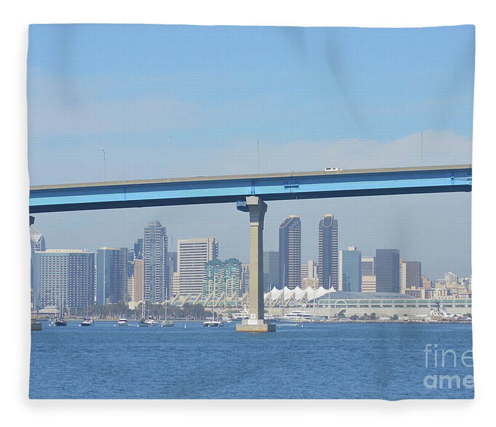 Hazy Fleece Blanket featuring the photograph Coronado Bridge Hazy Day by Aicy Karbstein
