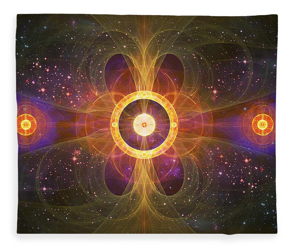 Corporate Fleece Blanket featuring the digital art Cosmic White Hole - Star Factory by Shawn Dall