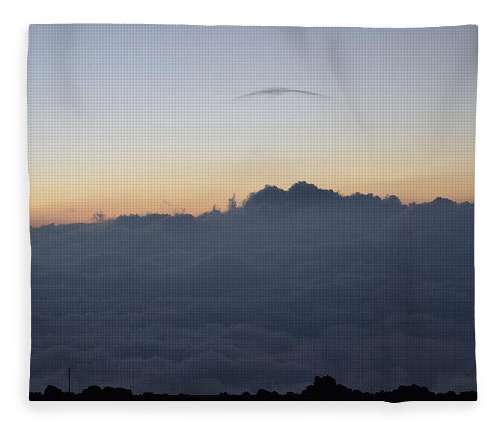 Aloha Fleece Blanket featuring the photograph Cotton Clouds,Haleakala Summit, Maui by Bnte Creations