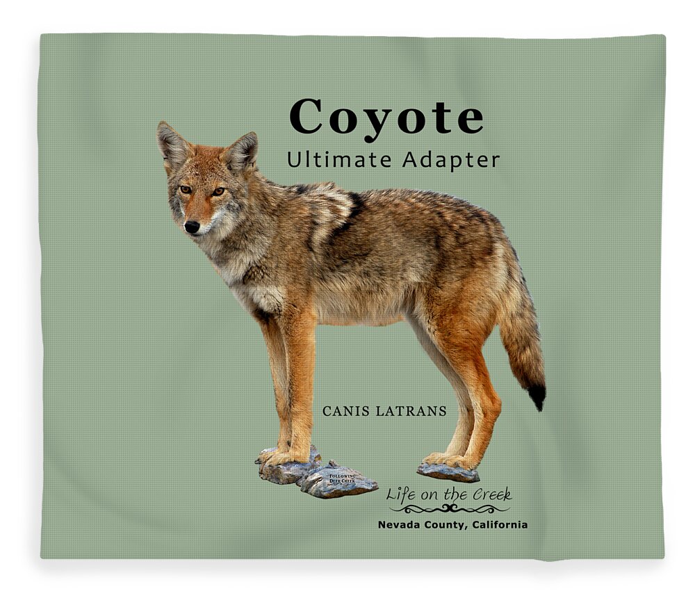 Coyote Fleece Blanket featuring the digital art Coyote Ultimate Adaptor by Lisa Redfern