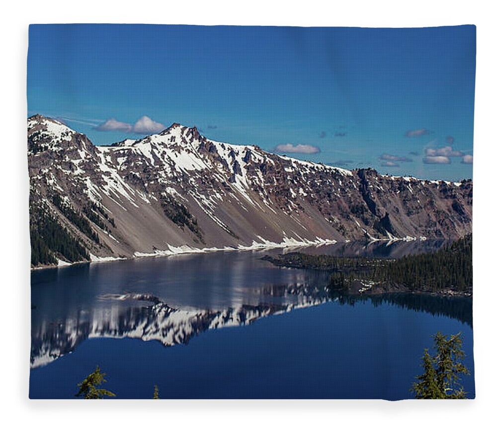 Crater Lake Fleece Blanket featuring the photograph Crater Lake National Park, Oregon by Julieta Belmont