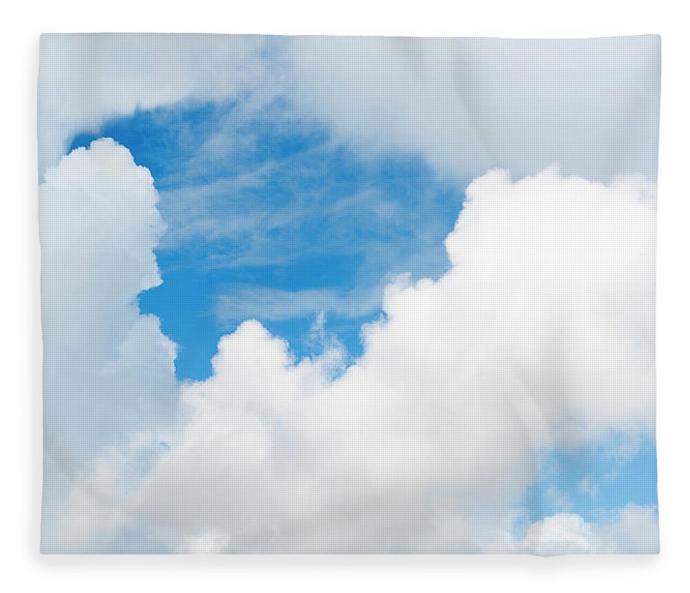 Directly Below Fleece Blanket featuring the photograph Cumulus Clouds And Patch Of Blue by Stuart Mccall
